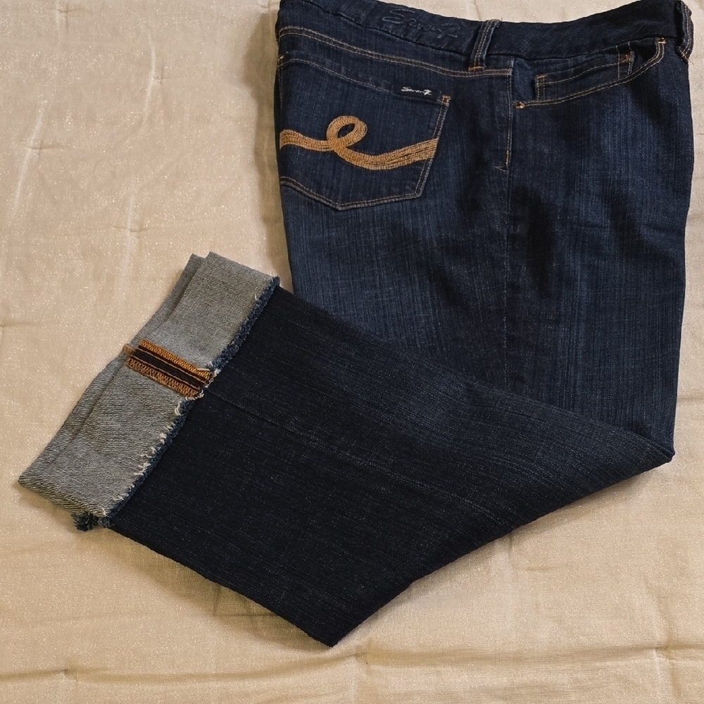 Seven7 Blue Straight Leg Jeans Classic Denim